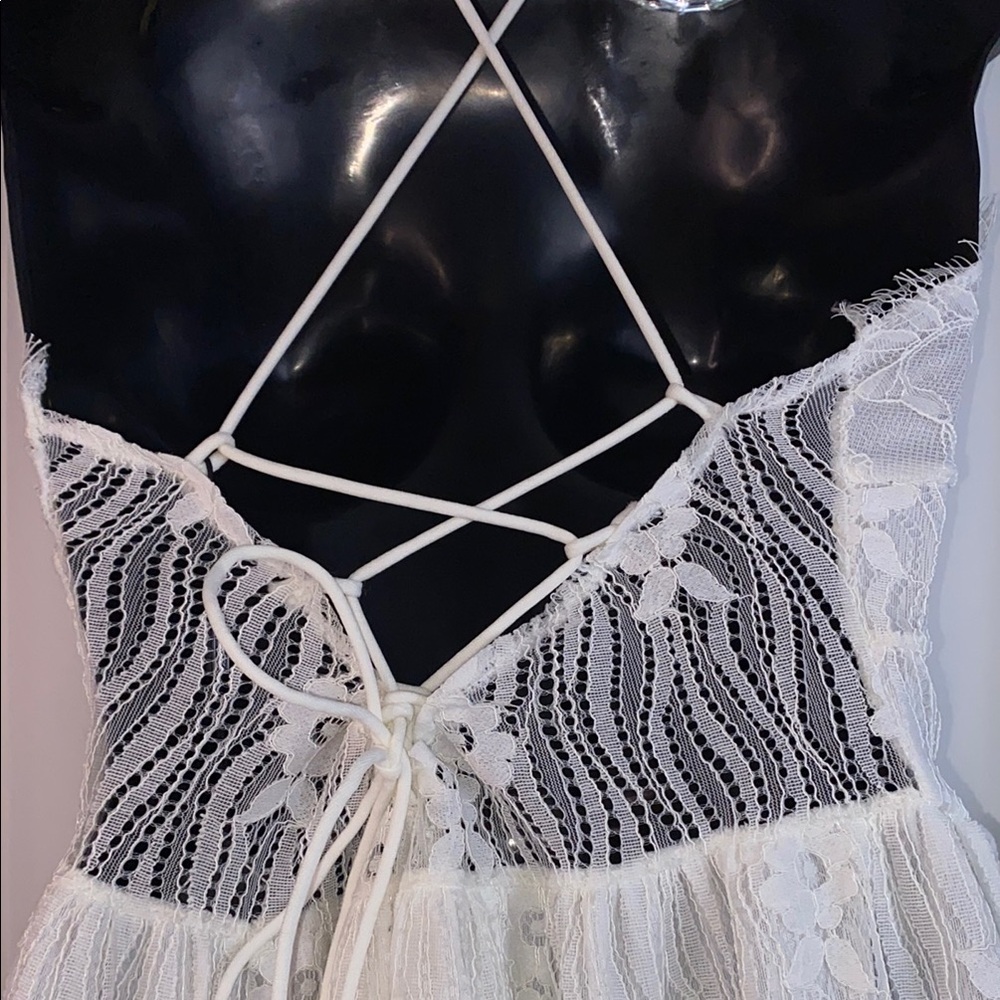 White Spaghetti Strap Sweetheart Midi Dress - Picture 6 of 13